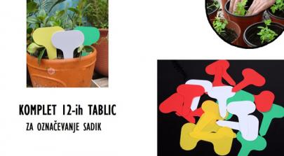 komplet 12 tablic za označevanje sadik.
